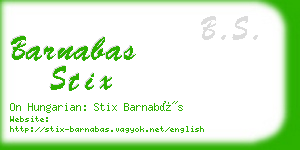 barnabas stix business card